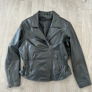 Real leather biking / moto style jacket